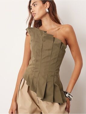 ARRANGE sculpted Bandeau Top in Olive